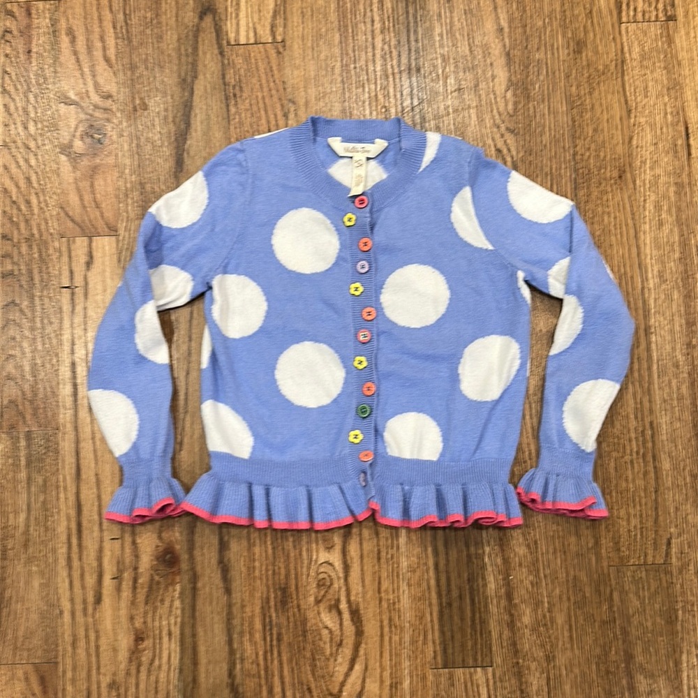 MJ polka dot sweater cardigan. Functional buttons. Size 6